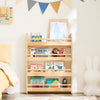 SoBuy KMB08-K-N Boekenkast voor kinderen, 4 niveaus, meubels, speelgoed, boekenkast, opbergkast, plank, slaapkamer, natuur, 60 x 12 x 80 cm