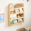 SoBuy KMB08-K-N Boekenkast voor kinderen, 4 niveaus, meubels, speelgoed, boekenkast, opbergkast, plank, slaapkamer, natuur, 60 x 12 x 80 cm