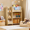SoBuy KMB101-N Kinderopbergmeubel, Boekenkast en Speelgoed Organizer, Ideaal voor Kinderkamer, Speelkamer, Woonkamer, 91x30x100 cm
