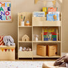 SoBuy KMB101-N Kinderopbergmeubel, Boekenkast en Speelgoed Organizer, Ideaal voor Kinderkamer, Speelkamer, Woonkamer, 91x30x100 cm