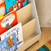 SoBuy KMB106-HG Kinderen boekenkast kinderrek krantenstandaard met 4 opbergvakken opbergrek voor kinderen boekenrek hangrek