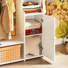 SoBuy KMB110-W Kledingrek voor kinderen, kledingkast voor kinderen, kledingrek voor kinderkamer, met 2 vakken en 1 deur