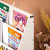 SoBuy KMB112-W Boekenrek voor kinderen, boekenkast voor kinderen, opbergrek voor kinderkamer, opbergkast voor speelgoed en boeken