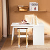 SoBuy KMB113-W Kindertafelset met 2 stoelen, tekentafel, kinderbureau met 1 vak en 2 opbergdozen
