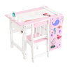 SoBuy KMB116-P Kindertafel en Stoelenset (2 Stuks) met DIY Stickers Kinderbureau met 3 Potloodhouders Roze en Wit