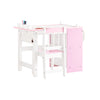 SoBuy KMB116-P Kindertafel en Stoelenset (2 Stuks) met DIY Stickers Kinderbureau met 3 Potloodhouders Roze en Wit