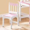 SoBuy KMB116-P Kindertafel en Stoelenset (2 Stuks) met DIY Stickers Kinderbureau met 3 Potloodhouders Roze en Wit