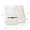 Pre-order SoBuy KMB119-W Montessori Kinderboekenkast, 3 niveaus, boekenkast met opslag, speelgoed en manden, stof, meubels, kinderkamer, plank, slaapkamer, wit, 80 x 40 x 80 cm