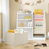 Pre-order SoBuy KMB119-W Montessori Kinderboekenkast, 3 niveaus, boekenkast met opslag, speelgoed en manden, stof, meubels, kinderkamer, plank, slaapkamer, wit, 80 x 40 x 80 cm