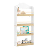 SoBuy KMB121-WN Kinderboekenkast 4 Niveaus – Montessori Boekenrek & Speelgoedopberger, Wit/Naturel, 60×15×130,5 cm
