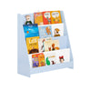 SoBuy KMB32-B Kinderboekenkast met 4 Niveaus | Montessori Opbergmeubel voor Speelgoed en Boeken | Lichtblauw, 80x30x88 cm