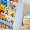 SoBuy KMB32-B Kinderboekenkast met 4 Niveaus | Montessori Opbergmeubel voor Speelgoed en Boeken | Lichtblauw, 80x30x88 cm