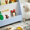 SoBuy KMB32-B Kinderboekenkast met 4 Niveaus | Montessori Opbergmeubel voor Speelgoed en Boeken | Lichtblauw, 80x30x88 cm