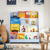 SoBuy KMB32-B Kinderboekenkast met 4 Niveaus | Montessori Opbergmeubel voor Speelgoed en Boeken | Lichtblauw, 80x30x88 cm