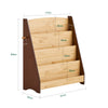 SoBuy KMB32-N Boekenkast voor kinderen, speelgoed, boekenkast, 4 niveaus, met 2 haken, boekenrek, opbergkast, slaapkamer, kantoor, woonkamer, natuur, 91 x 30 x 89 cm