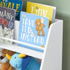 SoBuy KMB34-F Kinderboekenkast met opbergvakken en 3 dozen speelgoedrek opbergrek voor kinderen speelgoed organizer