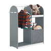 SoBuy KMB40-HG kindergarderobe met 3 haken kledingkast kinderen kinderrek met dozen garderobe