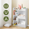 SoBuy KMB55-K-W Boekenkast voor kinderen, speelgoed, kinderen, met 5 vakken, meubels, opslag, speelgoed, rek, boekenkast, tijdschriftenrek, wit, 80 x 34 x 104 cm