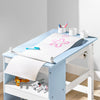 SoBuy KMB60-B Kindertafel en Stoelenset 2 Stuks met DIY Stickers Kinderbureau met 3 Potloodhouders Blauw en Wit