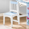 SoBuy KMB60-B Kindertafel en Stoelenset 2 Stuks met DIY Stickers Kinderbureau met 3 Potloodhouders Blauw en Wit