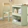 SoBuy KMB60-GR Kindertafel met 1 stoel, kinderzitgroep met 1 papierrolhouder, kindertafelstoelset, speeltafel en schildertafel voor kinderkamer, tekentafel voor kinderen, groen, 80 x 66 x 50 cm