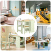 SoBuy KMB60-GR Kindertafel met 1 stoel, kinderzitgroep met 1 papierrolhouder, kindertafelstoelset, speeltafel en schildertafel voor kinderkamer, tekentafel voor kinderen, groen, 80 x 66 x 50 cm