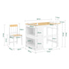 SoBuy KMB60-WN Kindertafel met Stoel, 2-delige set, tafel en stoel voor kinderen, bureau met 2 planken, papierhouders en opbergvakken, wit/naturel, 80 x 50 x 66 cm