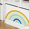 SoBuy KMB70-W Speelgoedkist voor Kinderen, Speelgoed Opbergdoos, Opbergkist met Scharnierend Deksel, Regenboogdesign, Kinderboekenplank