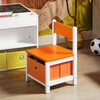 SoBuy KMB75-K-W Kindertafelset met 2 stoelen, tekentafel, dubbelzijdig omkeerbaar, met schoolbord, 4 opbergdozen