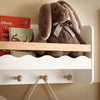 SoBuy KMB78-W Wandplank voor Kinder, Hangende Opbergplank, Kinderkapstok, Boekenplank, Wand Boekenkast met 1 Plank en 5 Haken voor Kinderkamer