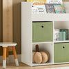 SoBuy KMB79-W Kinderbibliotheek, Speelgoed- en Boekenrek, Opbergmeubel met 3 Planken, 4 Vakjes en 2 Opbergdozen, 60x34x80 cm