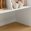 SoBuy KMB83-W Kinderboekenkast met 3 Planken, 2 Open Vakken en 1 Lade op Wielen, Boekenkast voor Kinderen, Boekenplank, Boekenrek, Speelgoedplank