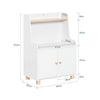 SoBuy KMB84-W Kinderboekenkast met 1 Plank, 1 Open Vakken en 2 Deuren, Boekenkast, Boekenplank, Boekenrek, Speelgoedkast