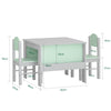 Pre-order SoBuy KMB88-HG Kinderbureauset, Kindertafel en 2 Stoelen, Bureautafelset voor Kinderen met 2 Stoelen, Kinderbureau, Kindertafel, Kinderstudietafel
