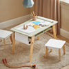 SoBuy KMB92-GR Kinderbureauset, Kindertafel + 2 Kinderkrukjes, Kindertafel,Kindermeubels, met 2 Open Compartiment