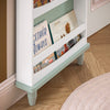 SoBuy KMB93-GR Boekenkast voor kinderen, boekenrek met 3 niveaus, opbergrek voor kinderkamer, 60 x 12 x 120 cm, groen en wit