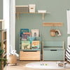 Pre-order SoBuy KMB95-GR Kinderboekenkast 4 Vakken, Lade op Wielen, Afgeronde Hoeken, MDF E1, 62x30x80cm – Groen