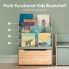 Pre-order SoBuy KMB95-GR Kinderboekenkast 4 Vakken, Lade op Wielen, Afgeronde Hoeken, MDF E1, 62x30x80cm – Groen
