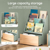 Pre-order SoBuy KMB95-GR Kinderboekenkast 4 Vakken, Lade op Wielen, Afgeronde Hoeken, MDF E1, 62x30x80cm – Groen