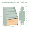Pre-order SoBuy KMB95-GR Kinderboekenkast 4 Vakken, Lade op Wielen, Afgeronde Hoeken, MDF E1, 62x30x80cm – Groen