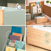 Pre-order SoBuy KMB95-GR Kinderboekenkast met Wielen – Kinderbibliotheek & Opbergmeubel met 4 Vakken en Lade, voor Boeken & Speelgoed, 80 cm Hoog