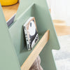 SoBuy KMB99-GR Kinderboekenkast met wieltjes, boekenrek voor kinderkamer, met 3 planken en 4 wielen, natuurgroen, 60 x 36 x 82 cm