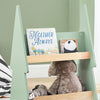 SoBuy KMB99-GR Kinderboekenkast met wieltjes, boekenrek voor kinderkamer, met 3 planken en 4 wielen, natuurgroen, 60 x 36 x 82 cm