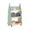 SoBuy KMB99-H-GR Kinderboekenkast met wieltjes, boekenrek voor kinderkamer, met 5 planken en 4 wielen, 60 x 42 x 106 cm