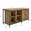 SoBuy KNL01-F Industrieel Keukeneiland met 170 cm Werkblad – Kookeiland met Stalen Frame, Vintage Bruin
