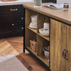 SoBuy KNL01-F Industrieel Keukeneiland met 170 cm Werkblad – Kookeiland met Stalen Frame, Vintage Bruin