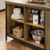 SoBuy KNL01-F Industrieel Keukeneiland met 170 cm Werkblad – Kookeiland met Stalen Frame, Vintage Bruin
