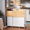 SoBuy KNL10-WN Centraal keukeneiland, dressoir, statafel, keukenkast met werkbladen, inklapbaar, 2 kasten, 4 deuren
