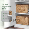 Pre-order SoBuy KSB01-W Witte Hoge Kledingkast met 4 Deuren – Dual-Zone met Kledingroede en Open Vakken, 61×30×192 cm