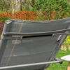 SoBuy OGS28-HG | Ligstoel | Tuinstoel | Swingstoel | Schommelstoel | Ergonomische | met Verstelbare Hoofdsteun en Zijzak | Grijs